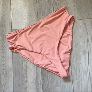 Dippin Daisys High Waisted Ruched Bikini Bottoms Pink (Large) beach swim summer